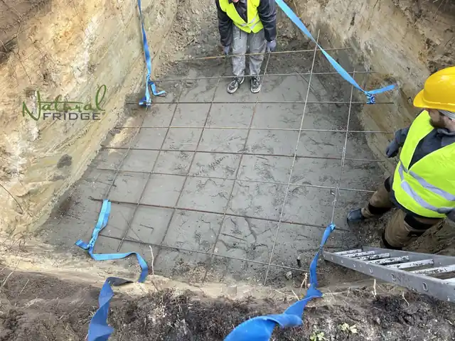 Armovacia sieť uložená na dne jamy